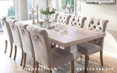 Set Meja Makan Minimalis ModernKayu Jati