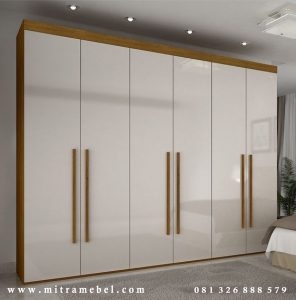 Lemari Pakaian 6 Pintu Minimalis Cat Duco Modern