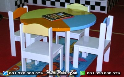 Meja Belajar Anak Warna-Warni Cat Duco