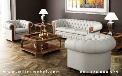 Set Kursi Tamu Sofa Minimalis Putih Terbaru