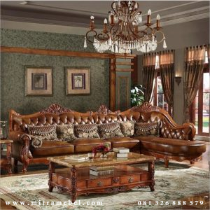 Kursi Tamu Sofa Sudut Ukiran Mewah